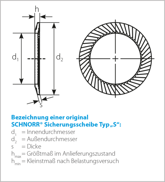 M1,6 bis M30 DIN 6796 Schnorrscheiben Form S Sicherungsscheiben V2A M1,6 bis M30 DIN 6796 Schnorrscheiben Form S Sicherungsscheiben V2A